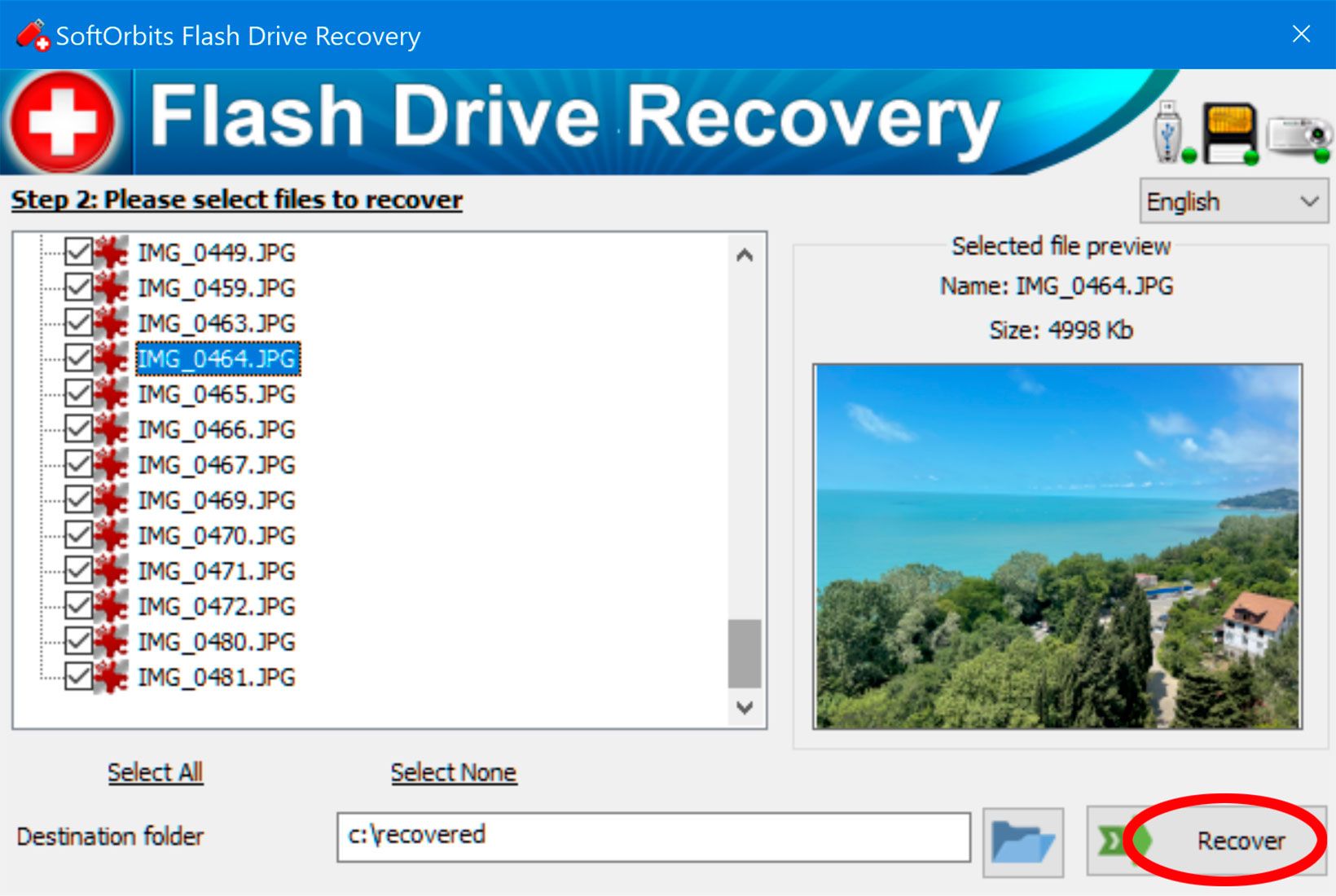 Dateien von Flash-Laufwerk wiederherstellen..