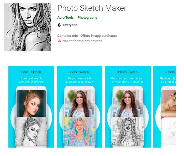 Photo sketch maker Foto in Liniendrawing umwandeln App..