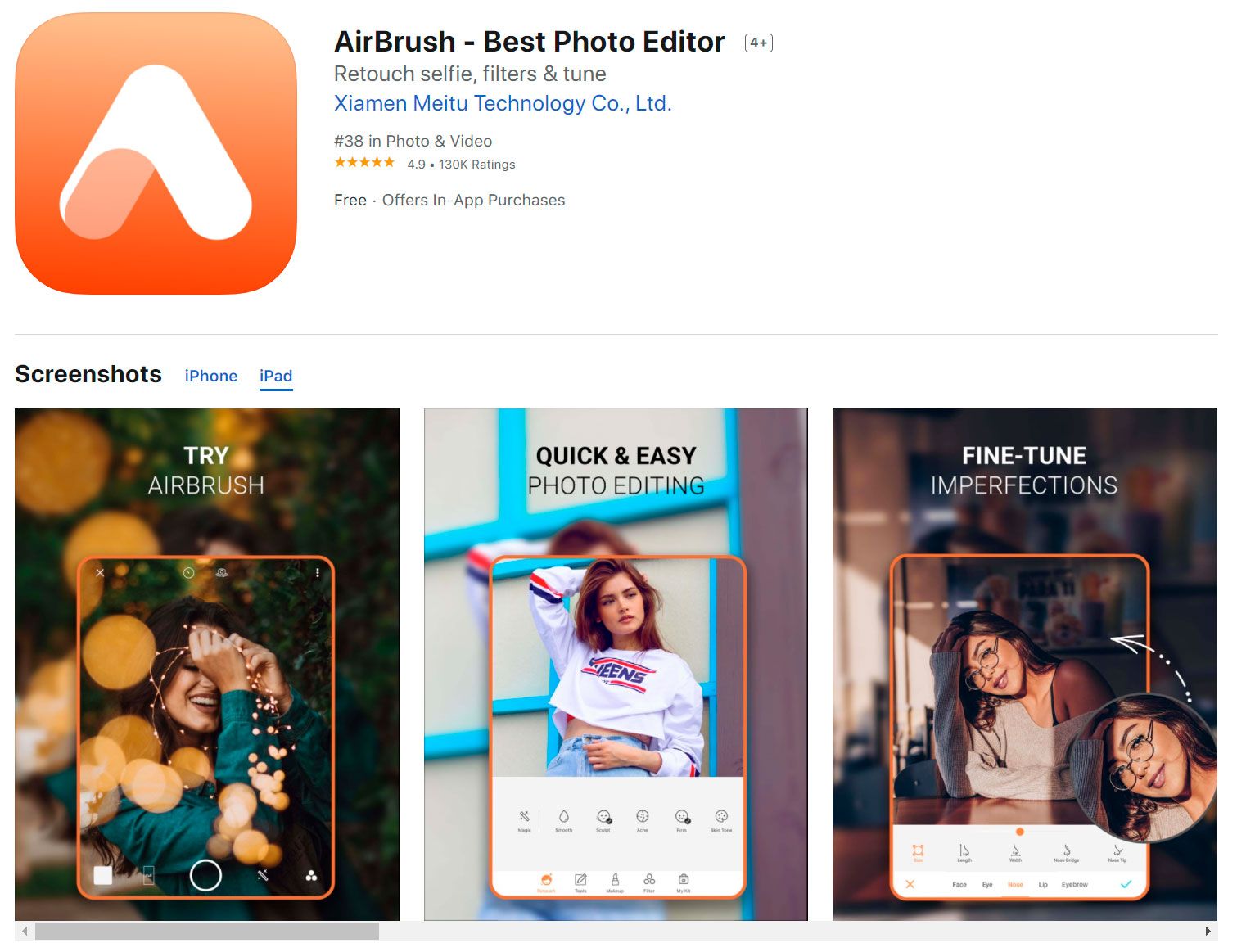 Airbrush im AppStore..