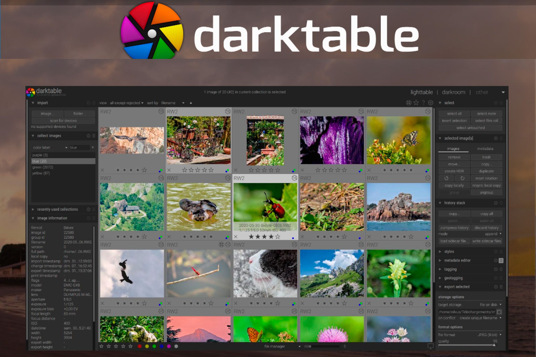 Darktable als Alternative zum Canon RAW-Bildkonverter..