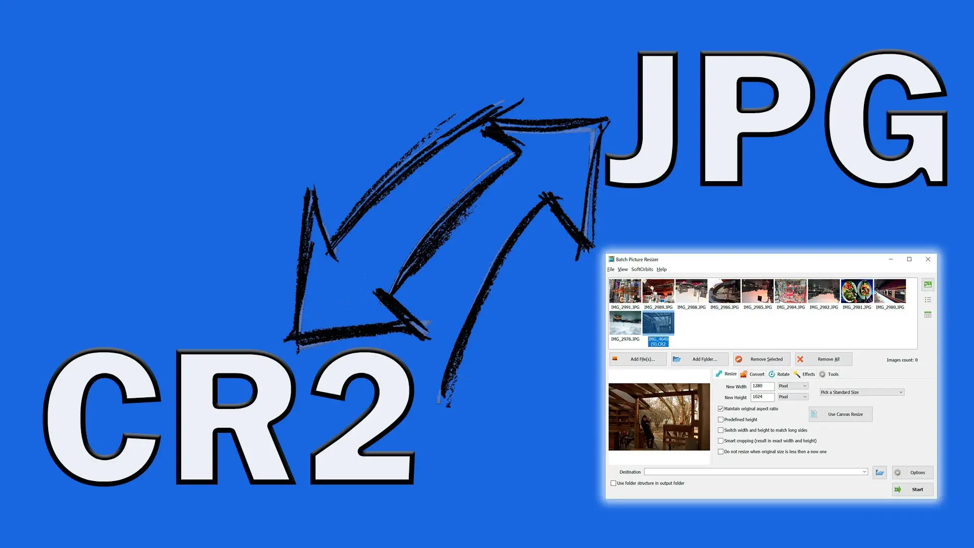 CR2 in JPG konvertieren..