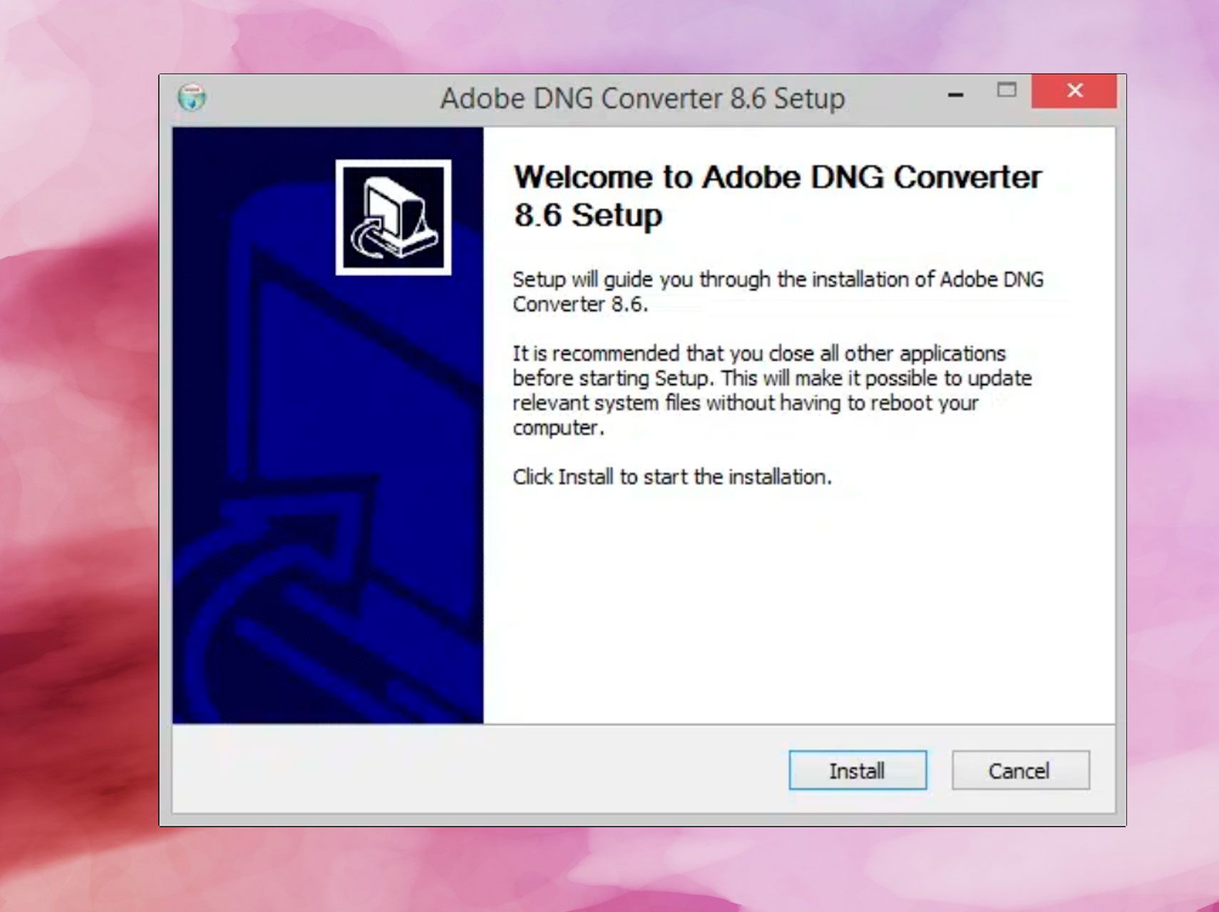 Adobe DNG Converter installieren..
