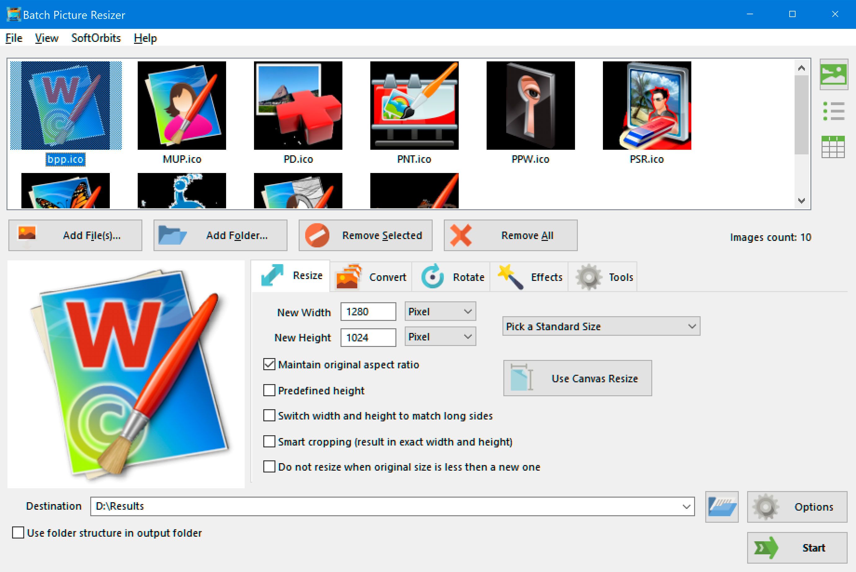 Batch Picture Resizer Screenshot.