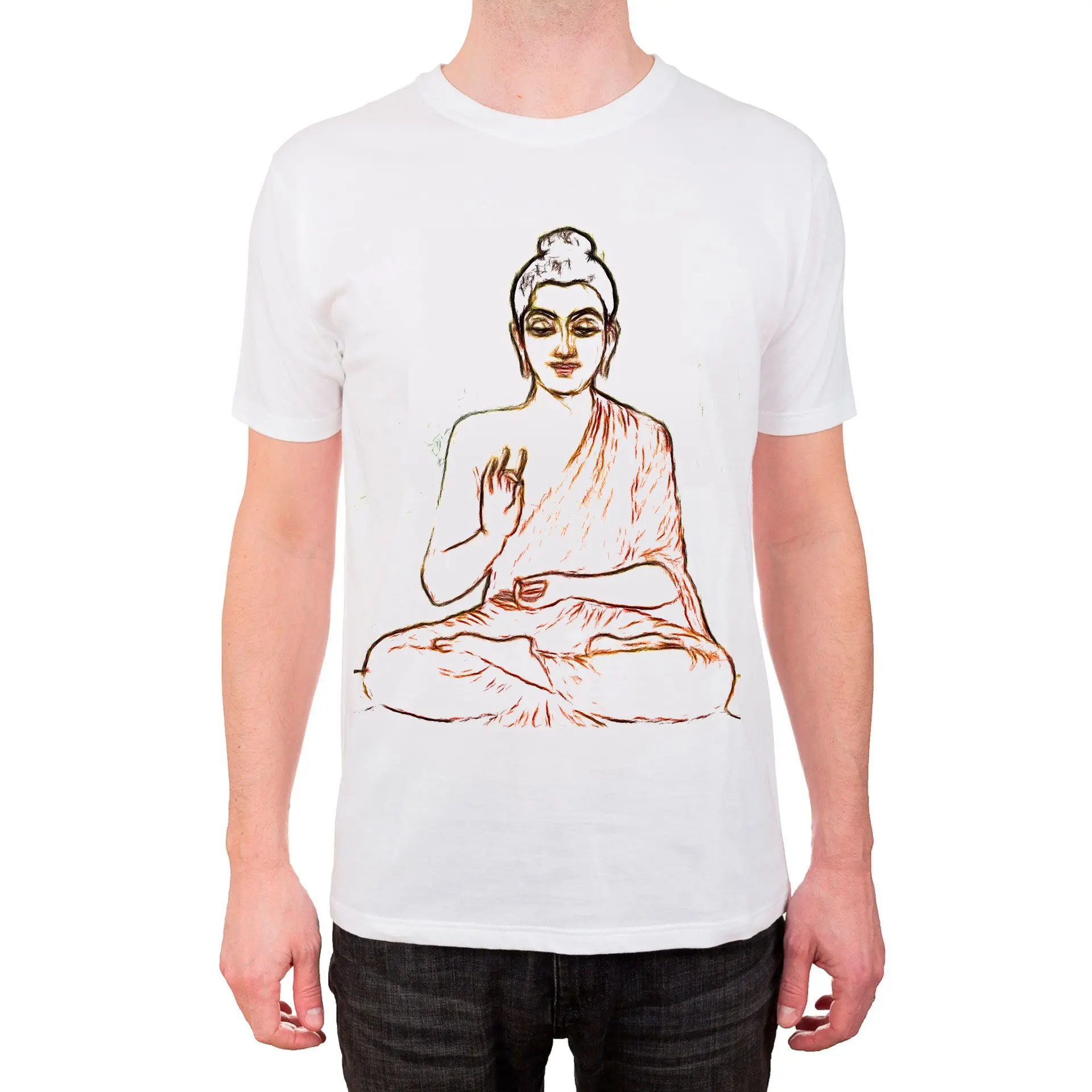 T-Shirt mit Strichzeichnung von Buddha..