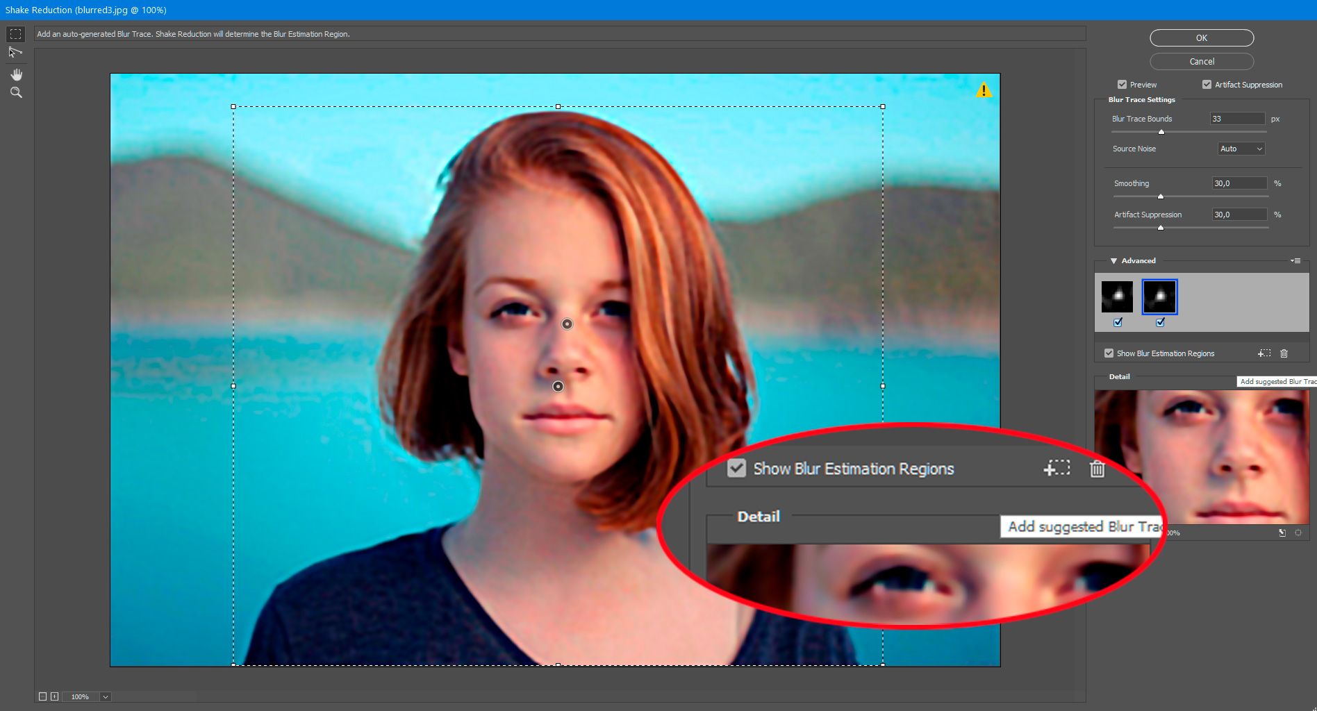 Vorgeschlagenes Unschärfe-Spur-Werkzeug in Photoshop hinzufügen - blur von bildern entfernen..