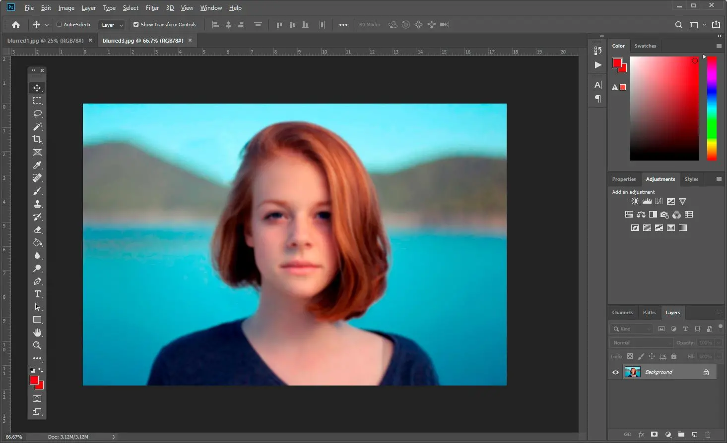 Datei in Photoshop öffnen..