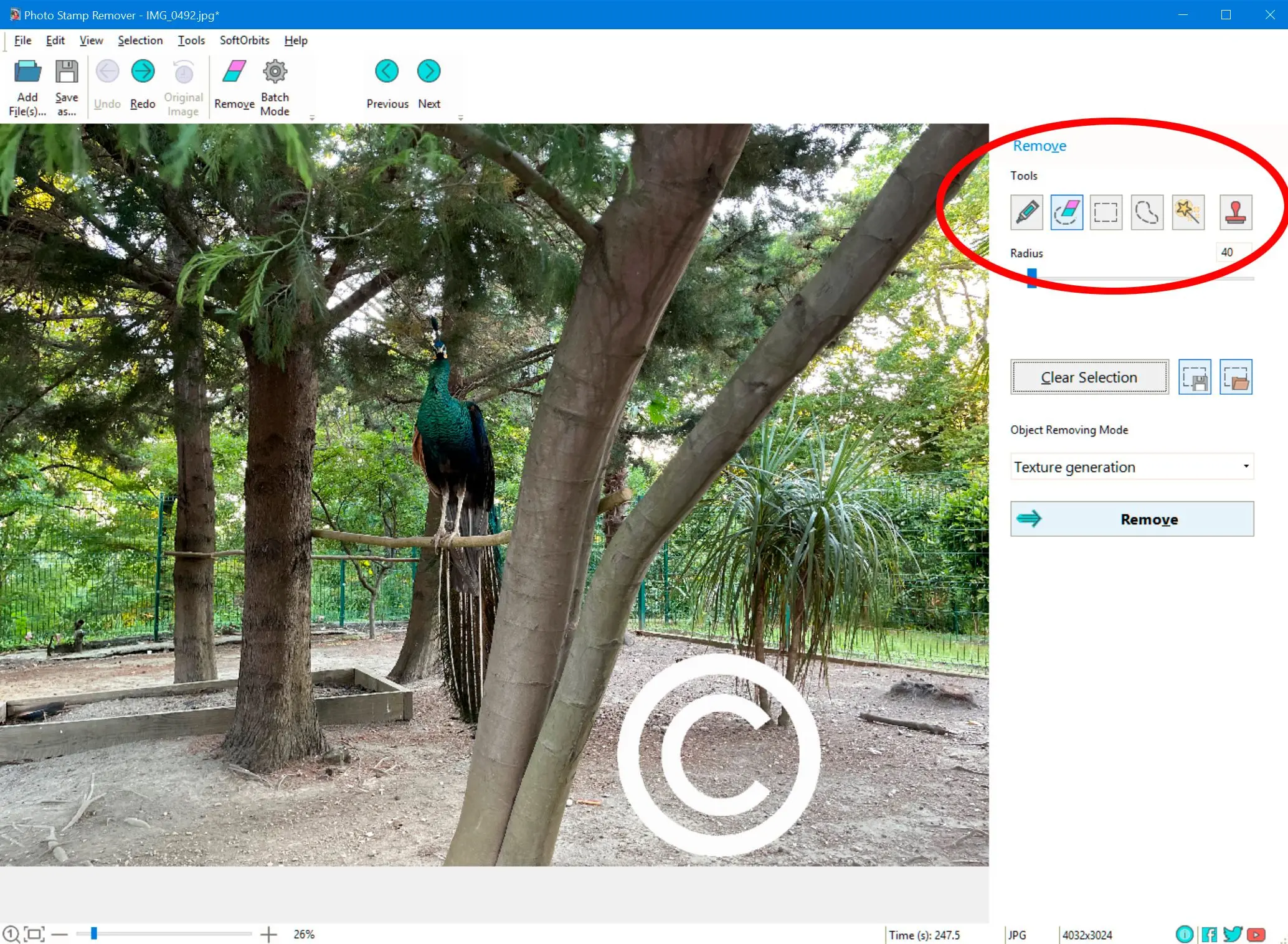 Urheberrecht vom Bild entfernen..