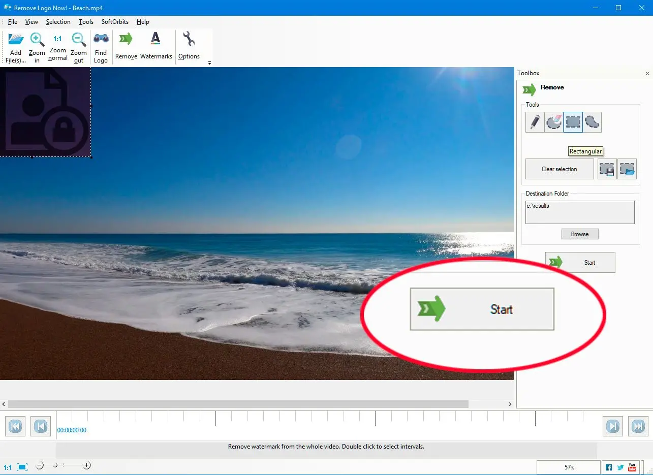 Wasserzeichen aus Video in Remove Logo Now entfernen..
