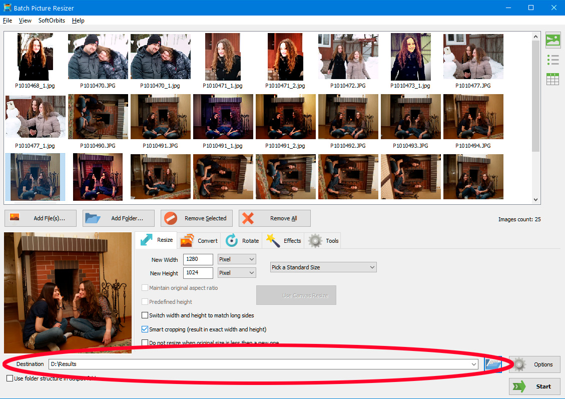 Zielordner auswählen.
