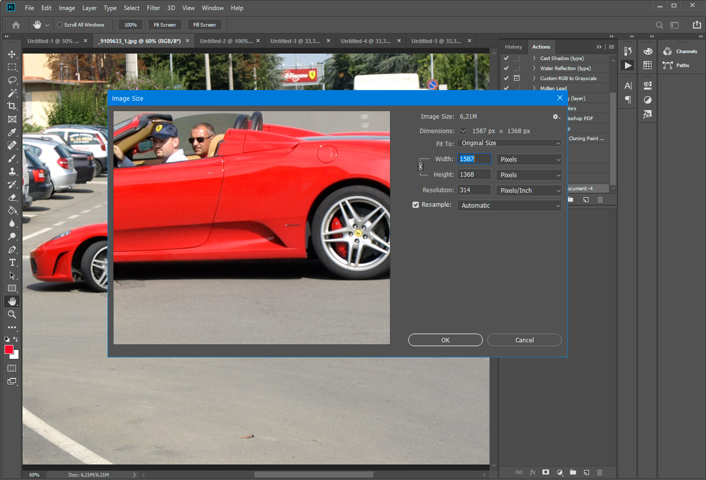 Photoshop - Größe mehrerer Bilder anpassen.