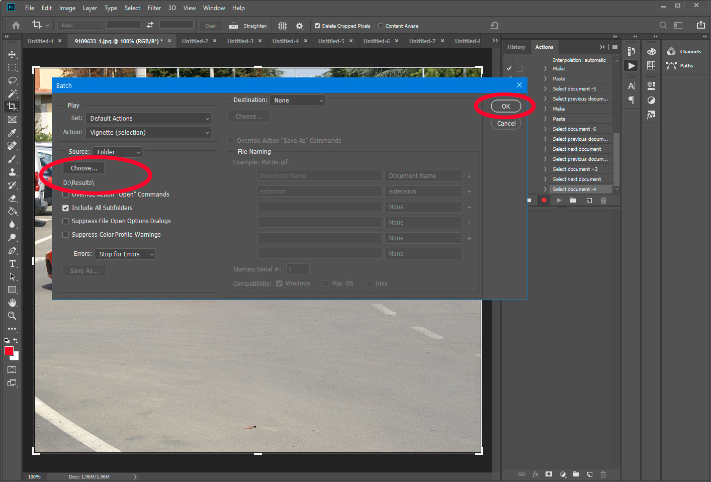 Bildgrößenänderung in Photoshop starten.