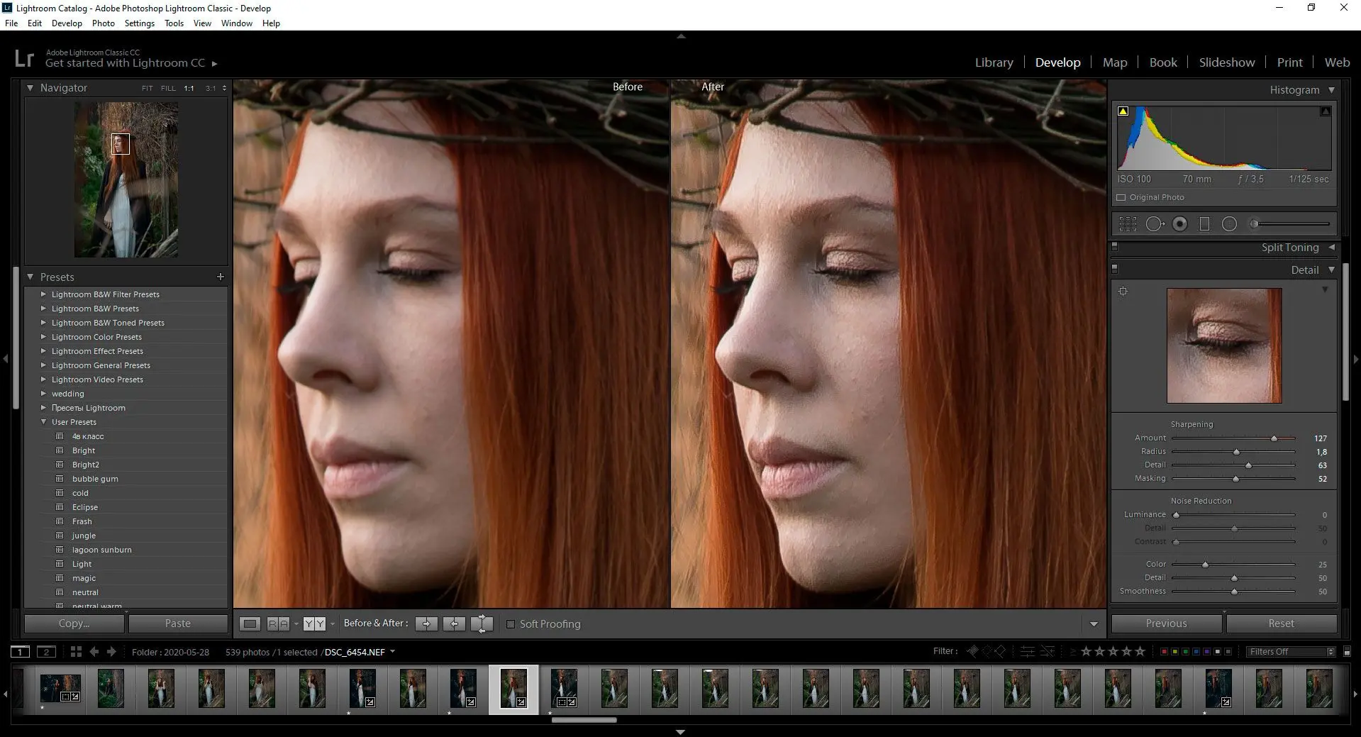 Ergebnis in Lightroom..