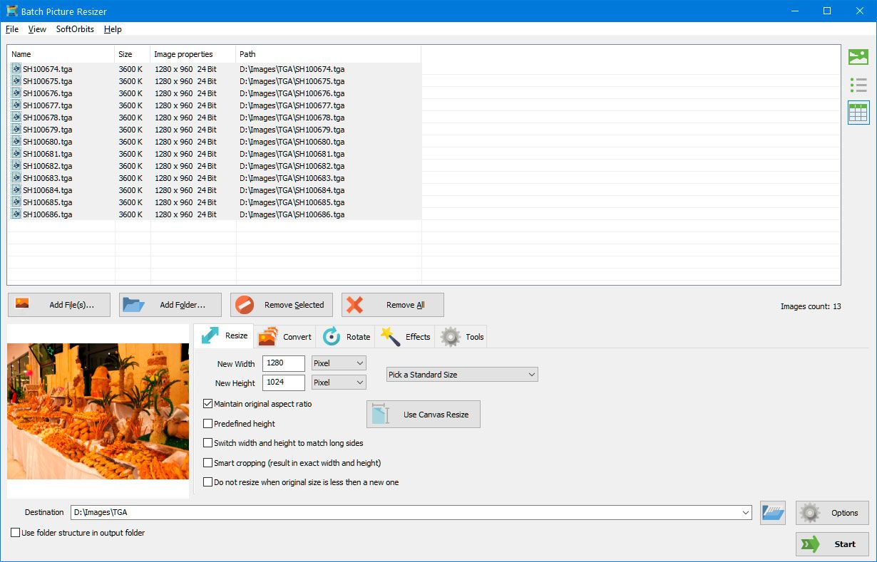 Batch Picture Resizer Screenshot.