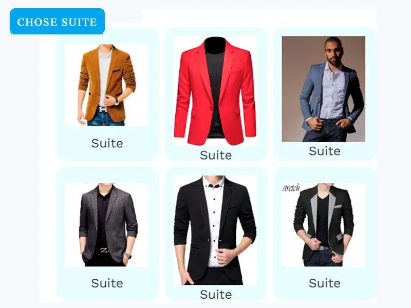 Wählen Sie Ihren Anzug oder Blazer.