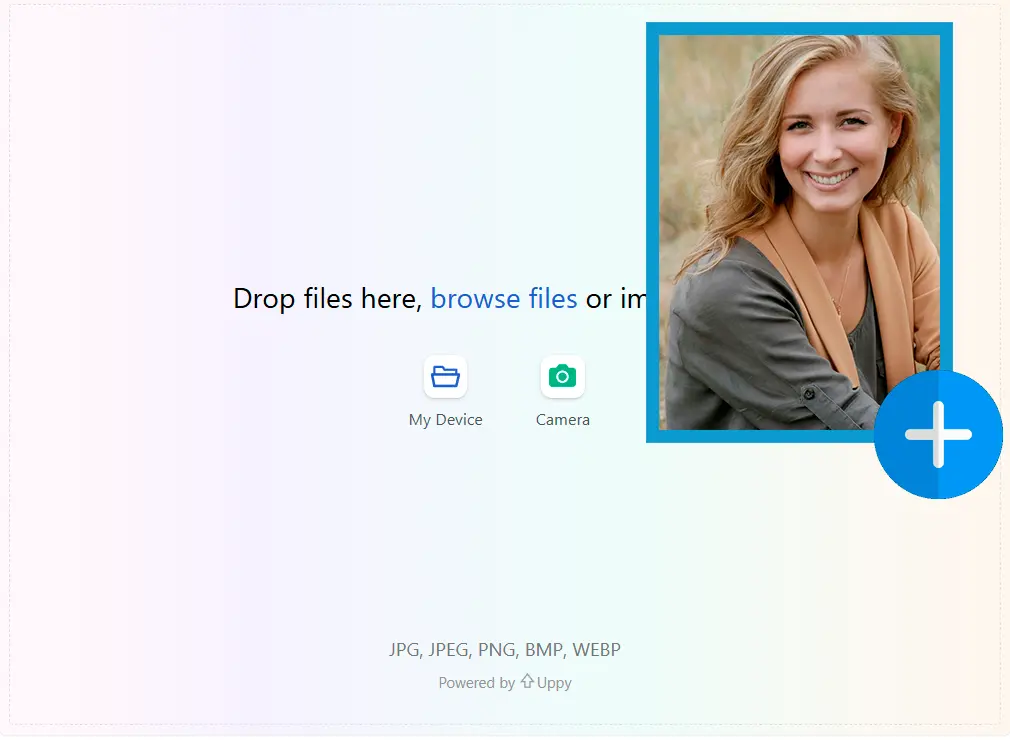 Laden Sie ein Porträt hoch.