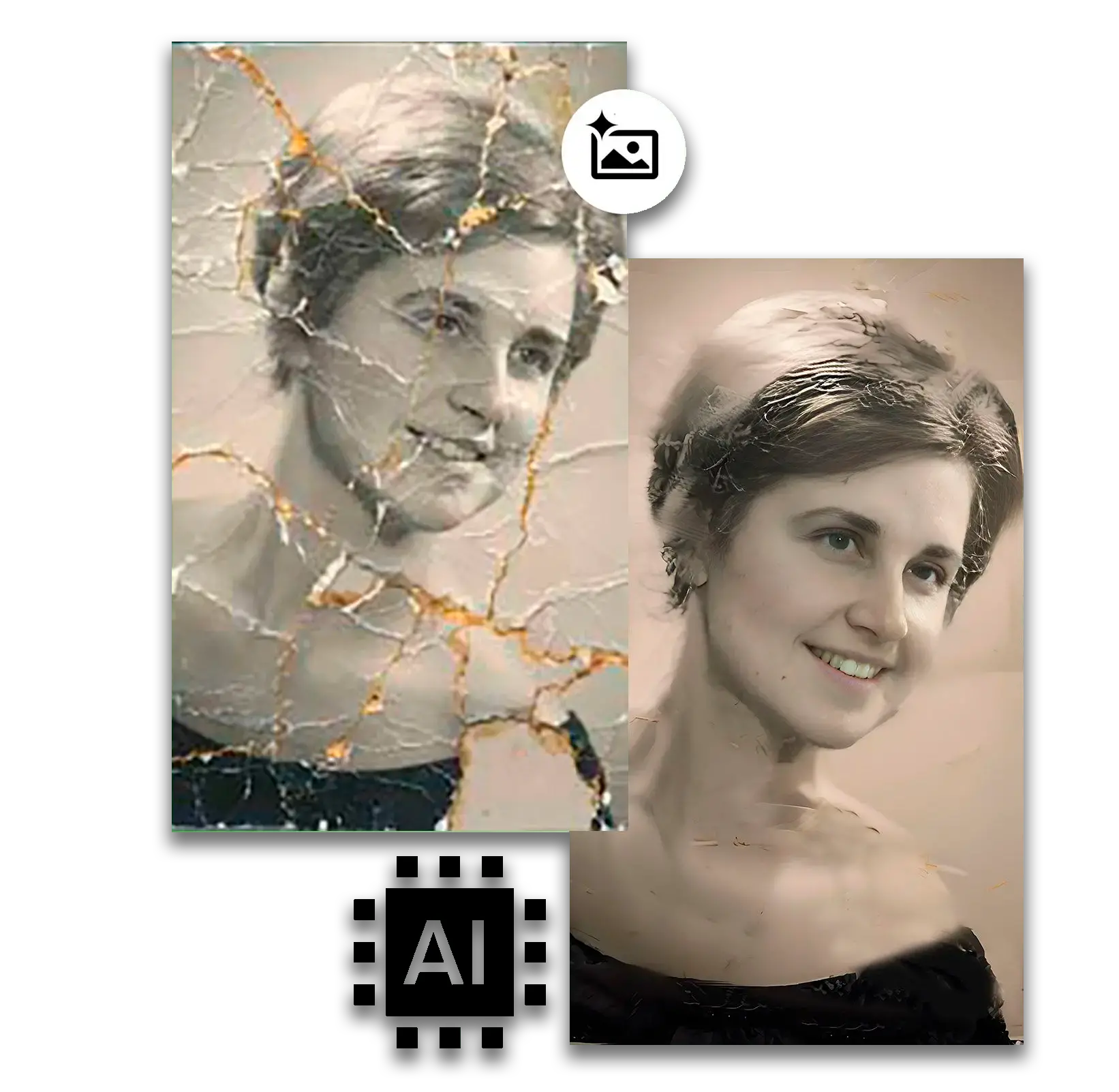 Rauschen beheben, Unschärfe beseitigen, alte Fotos wiederherstellen.