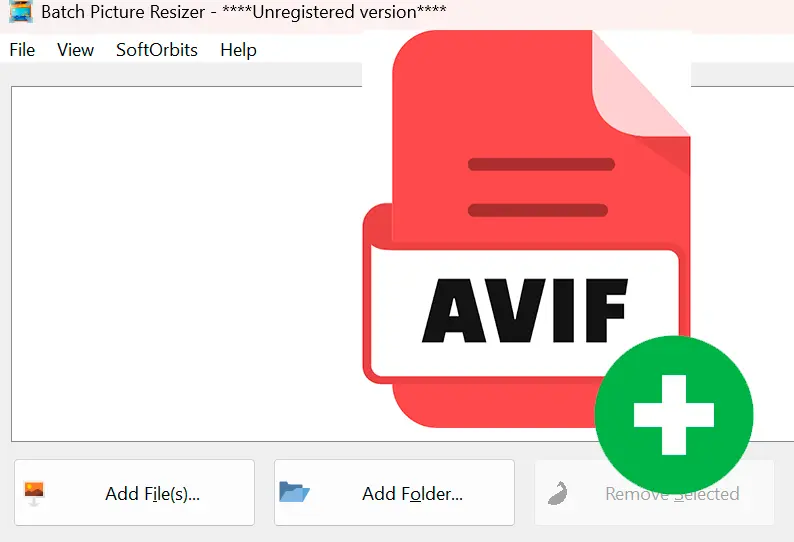 Fügen Sie Ihre AVIF-Dateien hinzu.