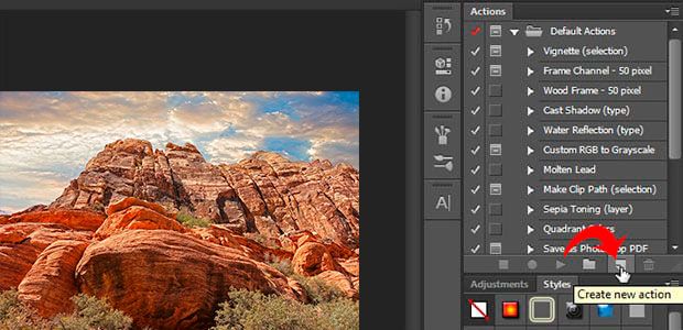 Neue Aktion in Photoshop erstellen.