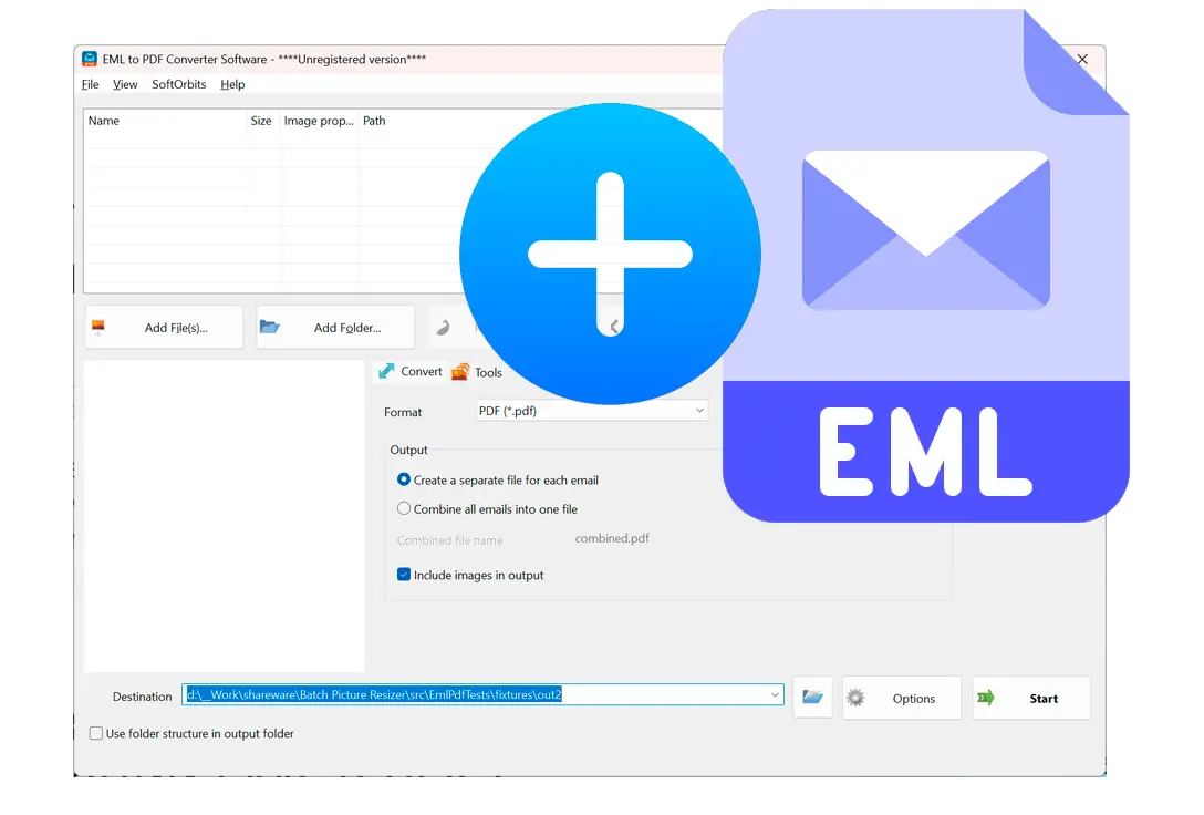 .EML-Dateien zum Programm hinzufügen..