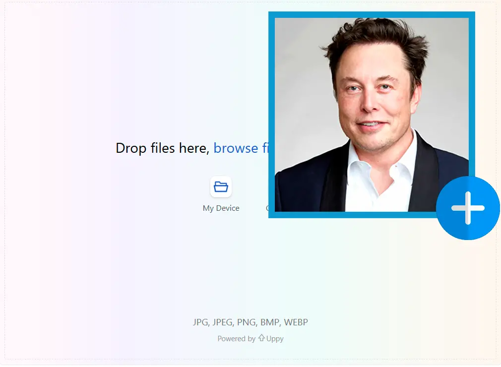 Quellbild hochladen.