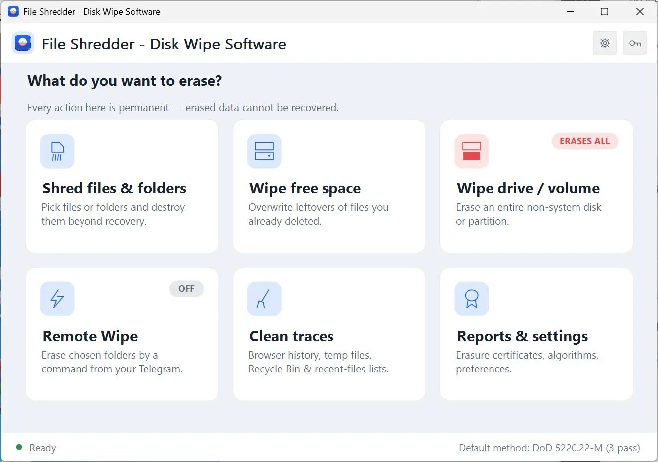 File Shredder - Disk Wipe Software Screenshot.