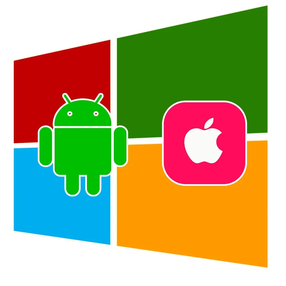 Symbole für Windows, Android, iOS erstellen.