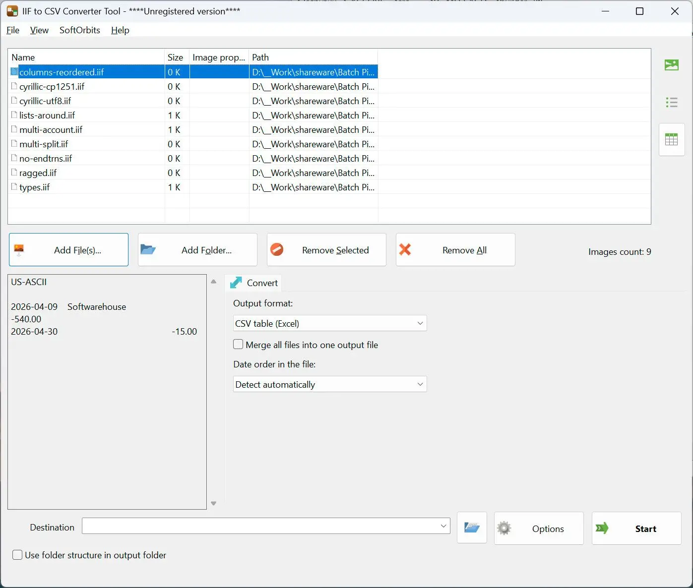 QIF to QBO Converter Screenshot.