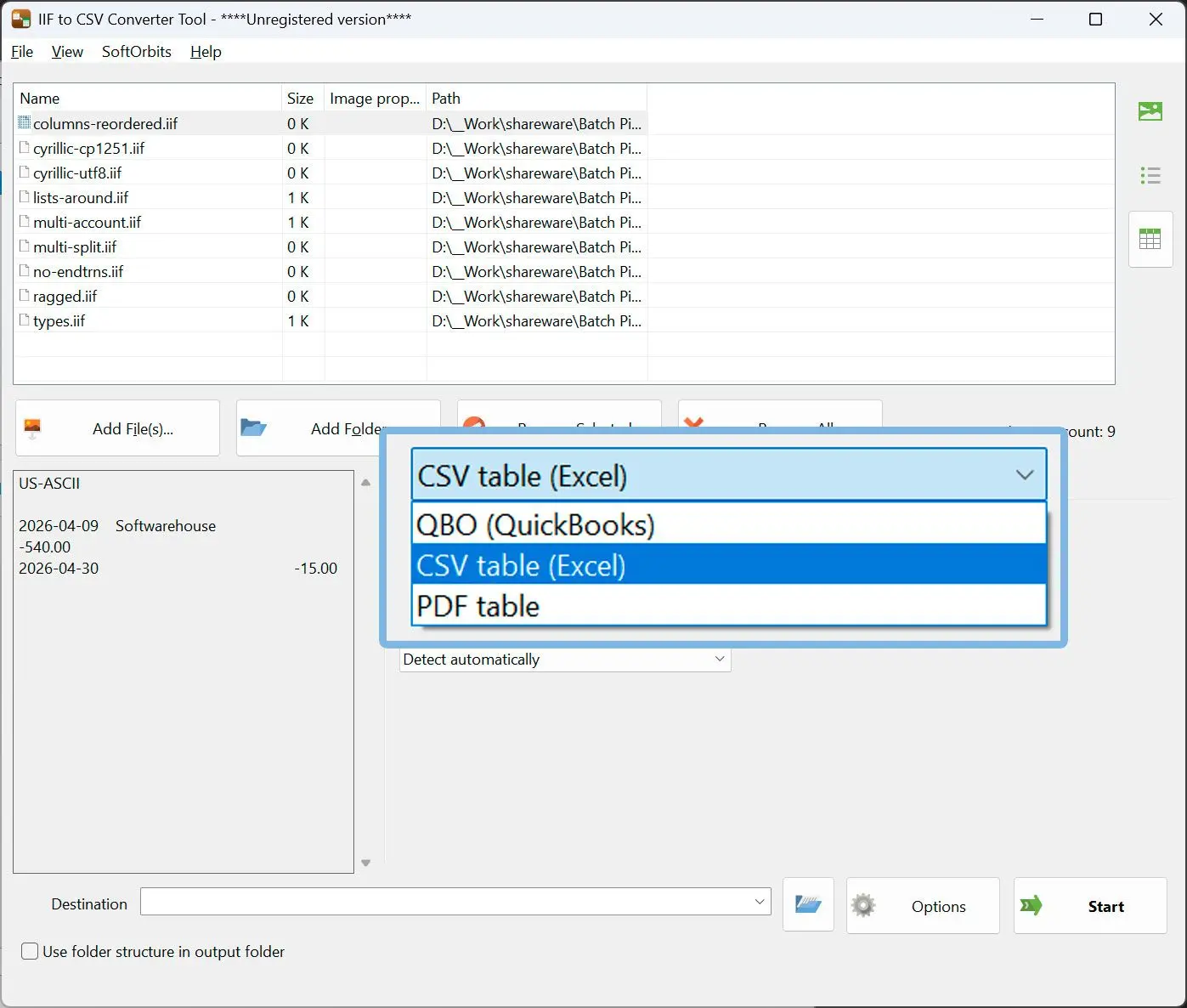 CSV-Format auswählen und Datei speichern.