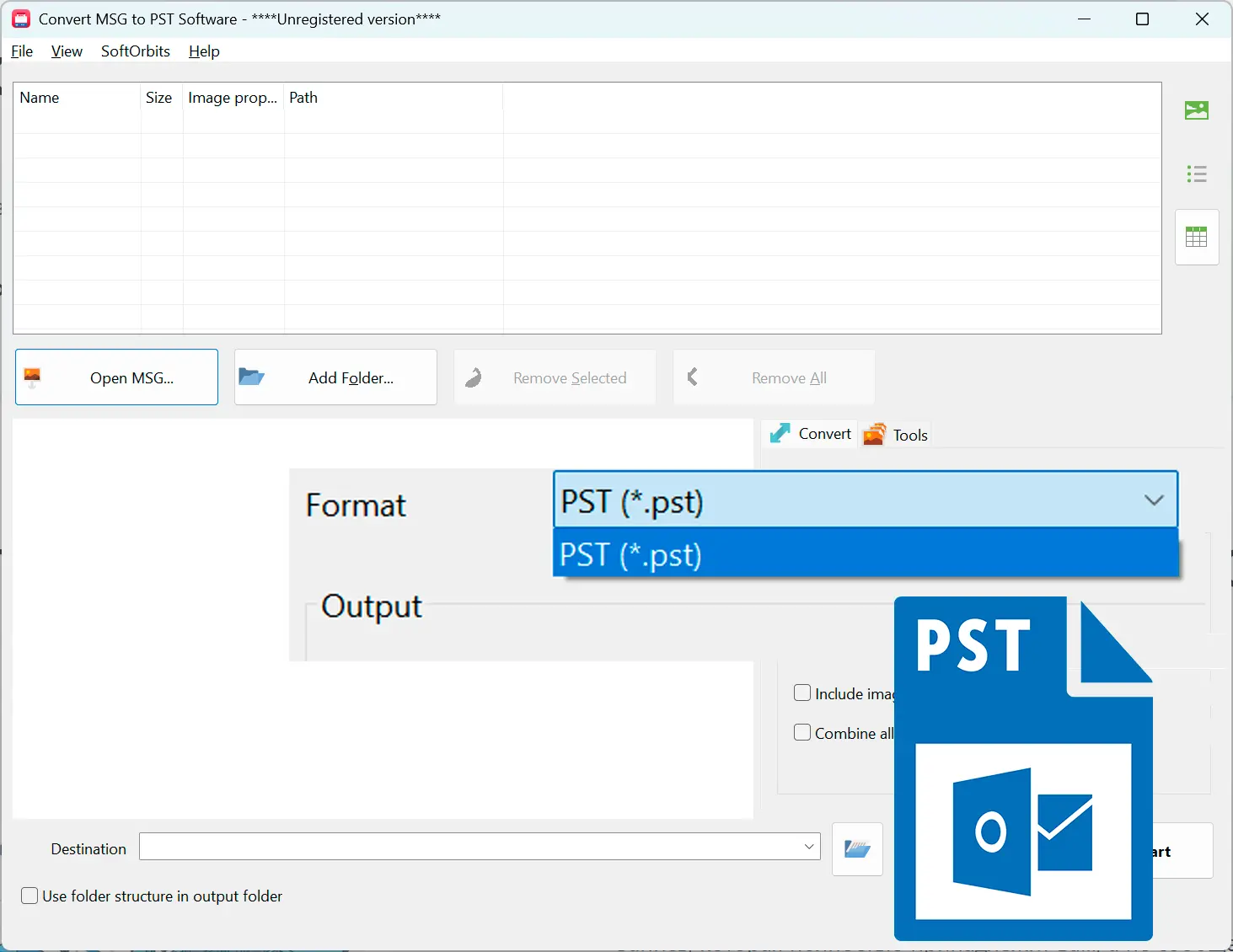 PST-Ausgabe wählen.