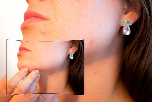 Make-up zur Beseitigung von Hautproblemen.
