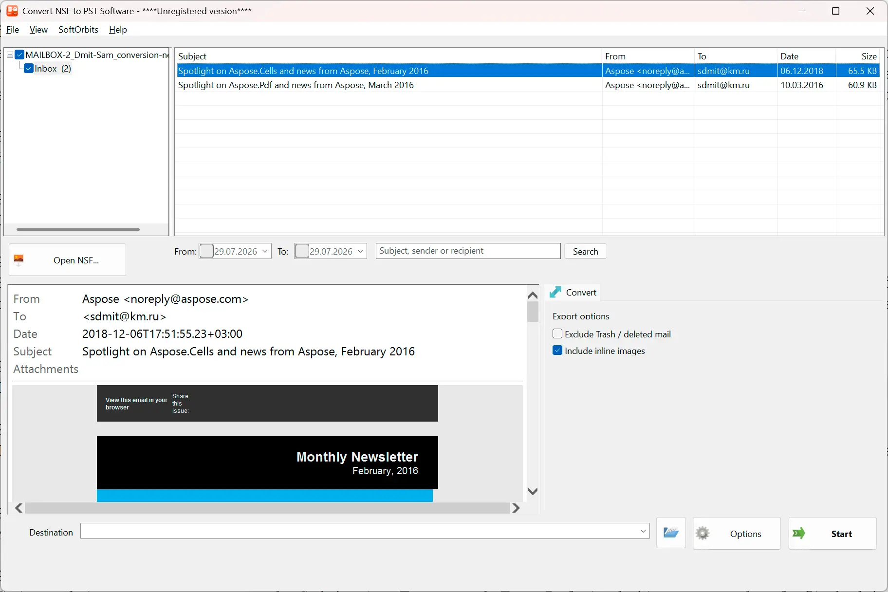 NSF to PST Converter Screenshot.