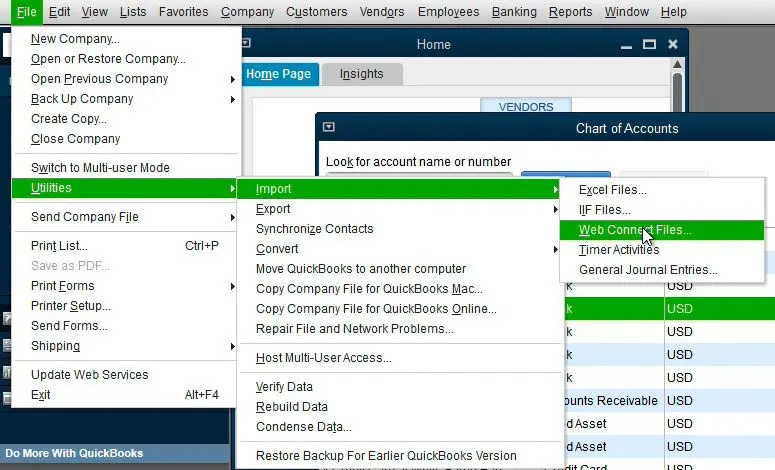 In QuickBooks importieren.