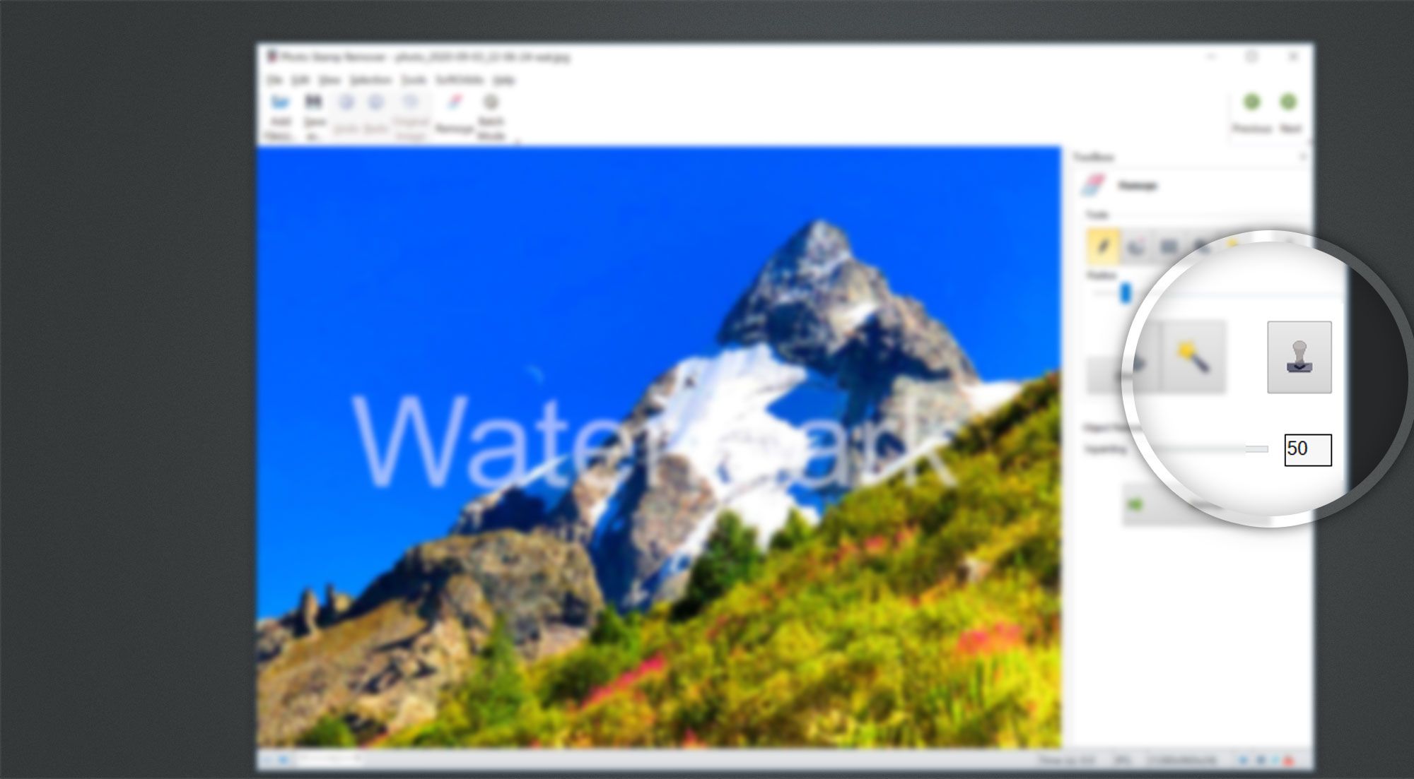 Wasserzeichen mit Klonstempel entfernen.