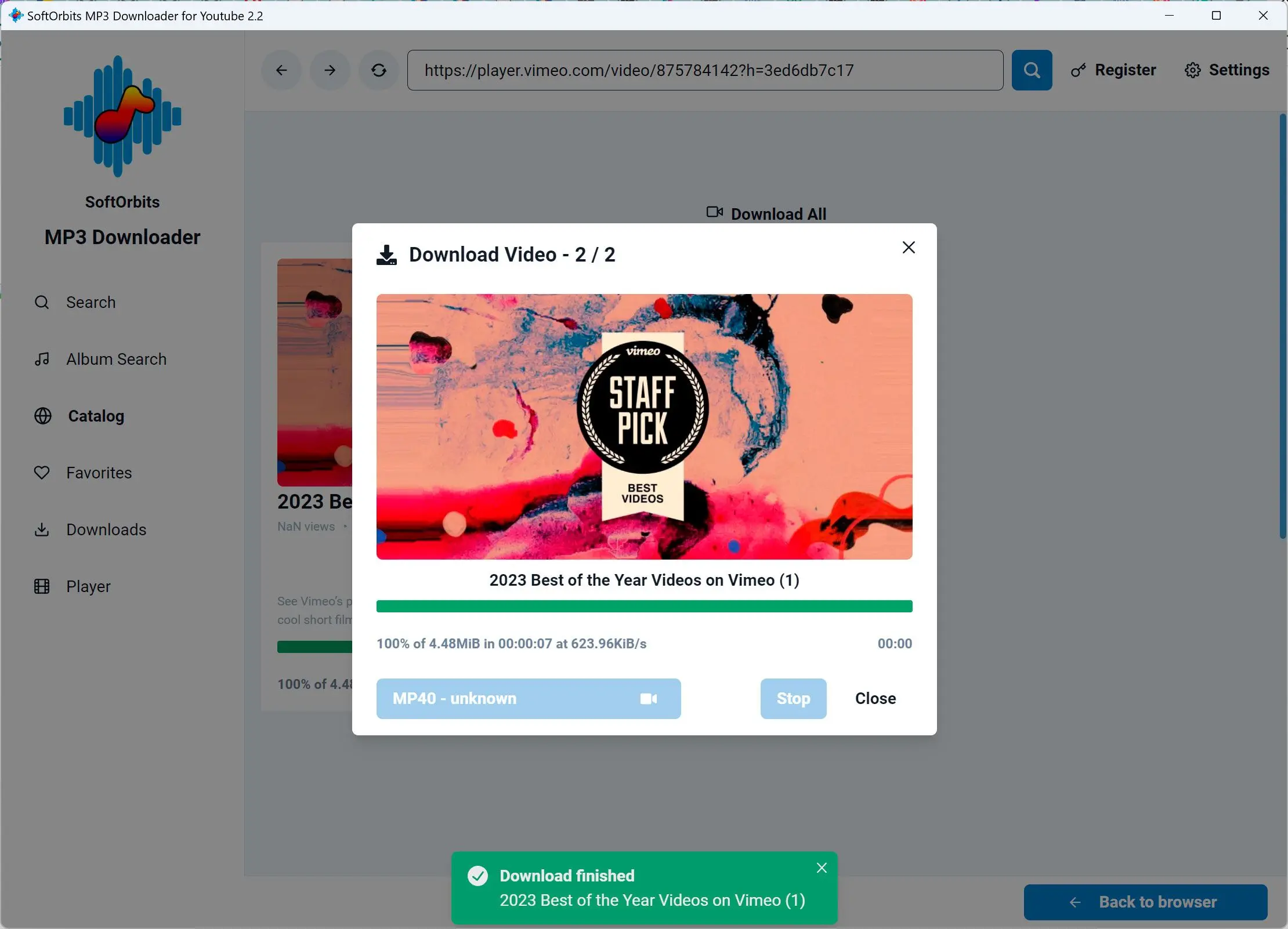 Download starten.
