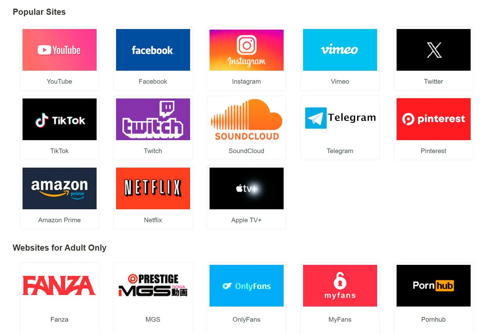 Playlists, Kurzfilme, Livestreams.