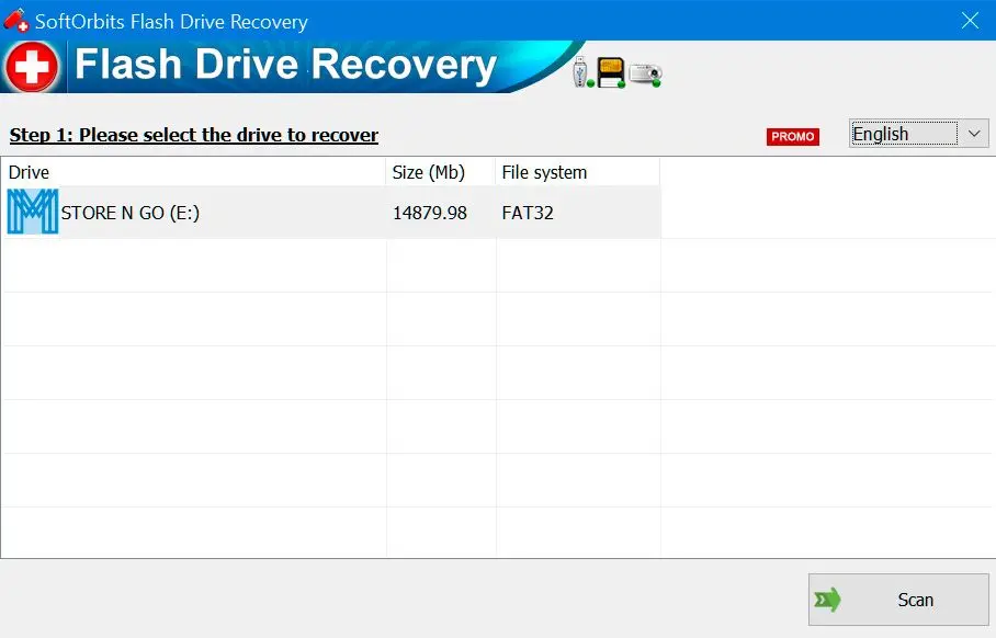 SoftOrbits Flash Drive Recovery Screenshot.