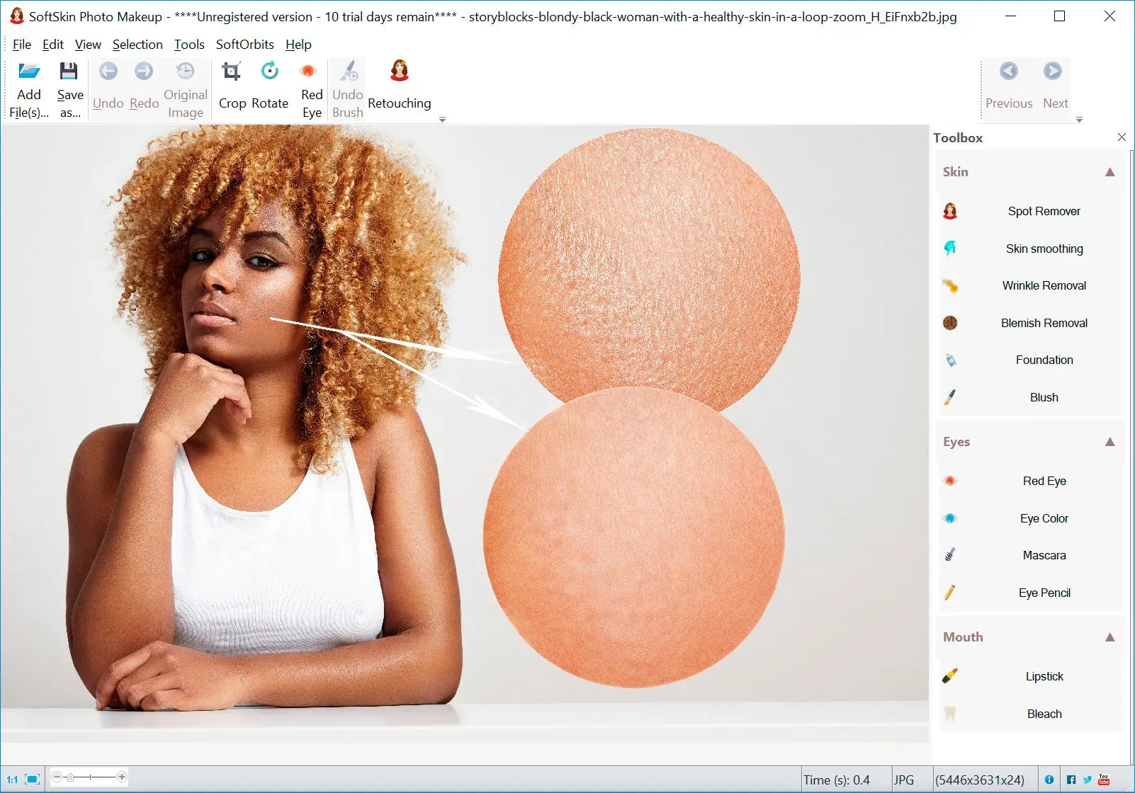 SoftSkin Photo Makeup Screenshot.