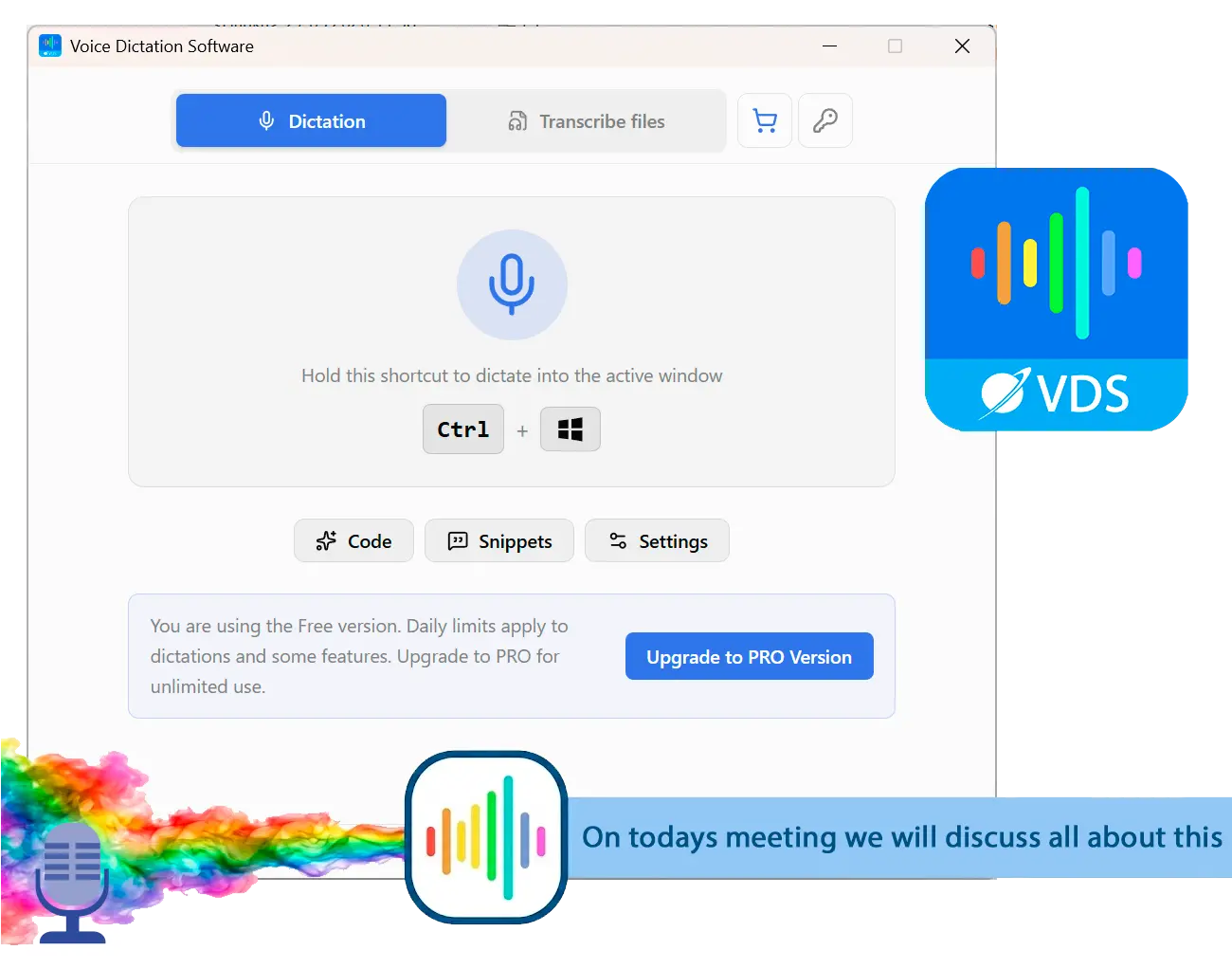 SayOnce - Voice Dictation Software Screenshot.