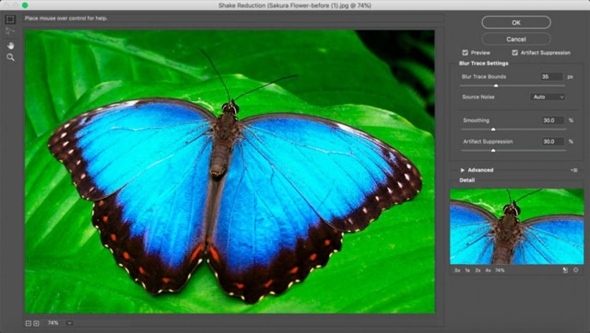 Verwacklungsunschärfe in Photoshop entfernen.